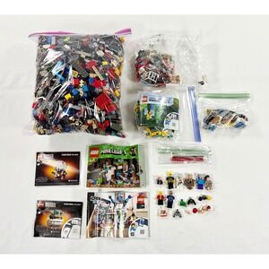 LEGO Bulk Lot 6 lbs Star Wars Minecraft Includes Minifigures & Manuals Mixed Set